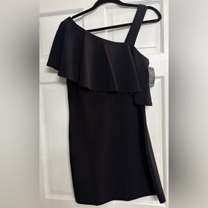 Boston Proper Black‎ One-Shoulder Dress S NWT